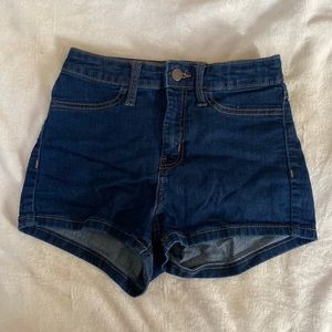 High Rise Dark Wash Shorts